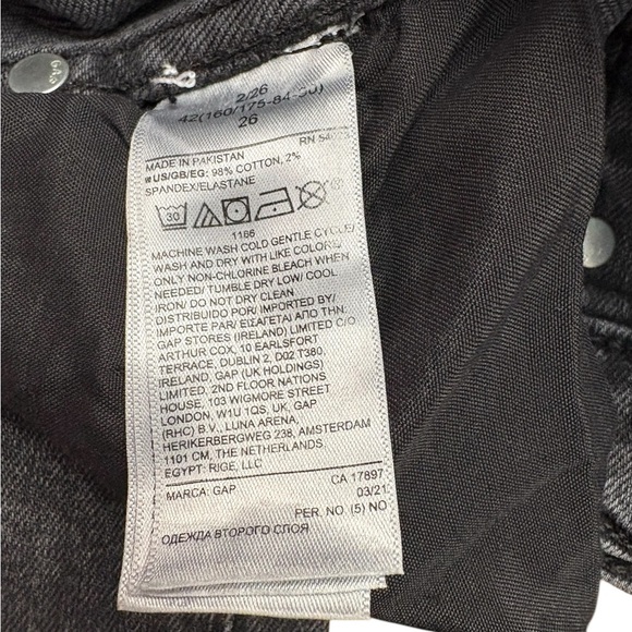GAP, High Rise Vintage Slim Jeans, Size 2/26, Black - Picture 5 of 10